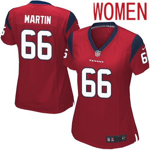 Women Houston Texans #66 Nick Martin Red Nike Player Game NFL Jersey